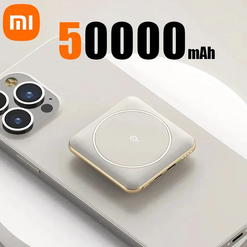 Xiaomi 50000mAh Mini Magnetic Wireless Power Bank Charger Fast Charging Thin External Battery For iphone